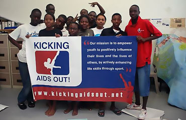 Kicking AIDS out message by P.A.Y. Namibia